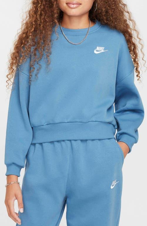 Nike Kids' Sportswear Club Fleece Crewneck Sweatshirt in Aegean Storm/White at Nordstrom, Size Xs Product Image