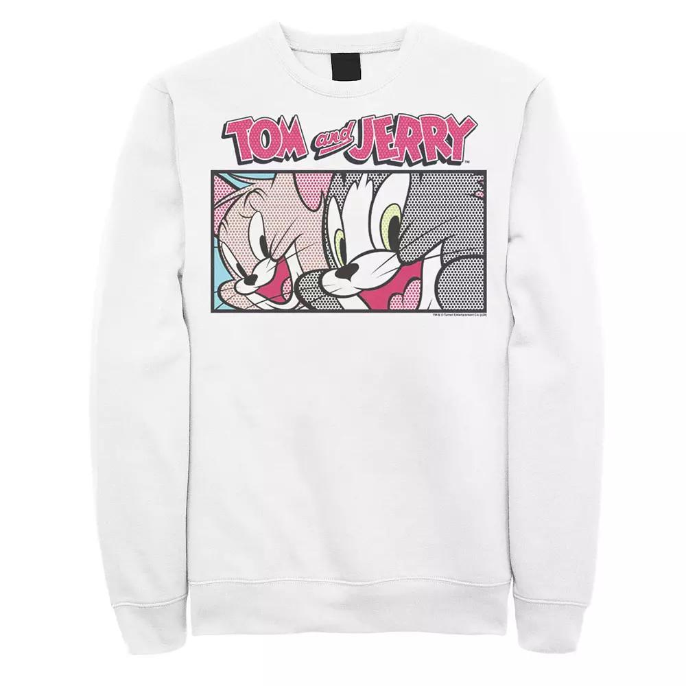 Mens Tom And Jerry Comic Panel Sweatshirt, Men's, Size: XL, White Product Image