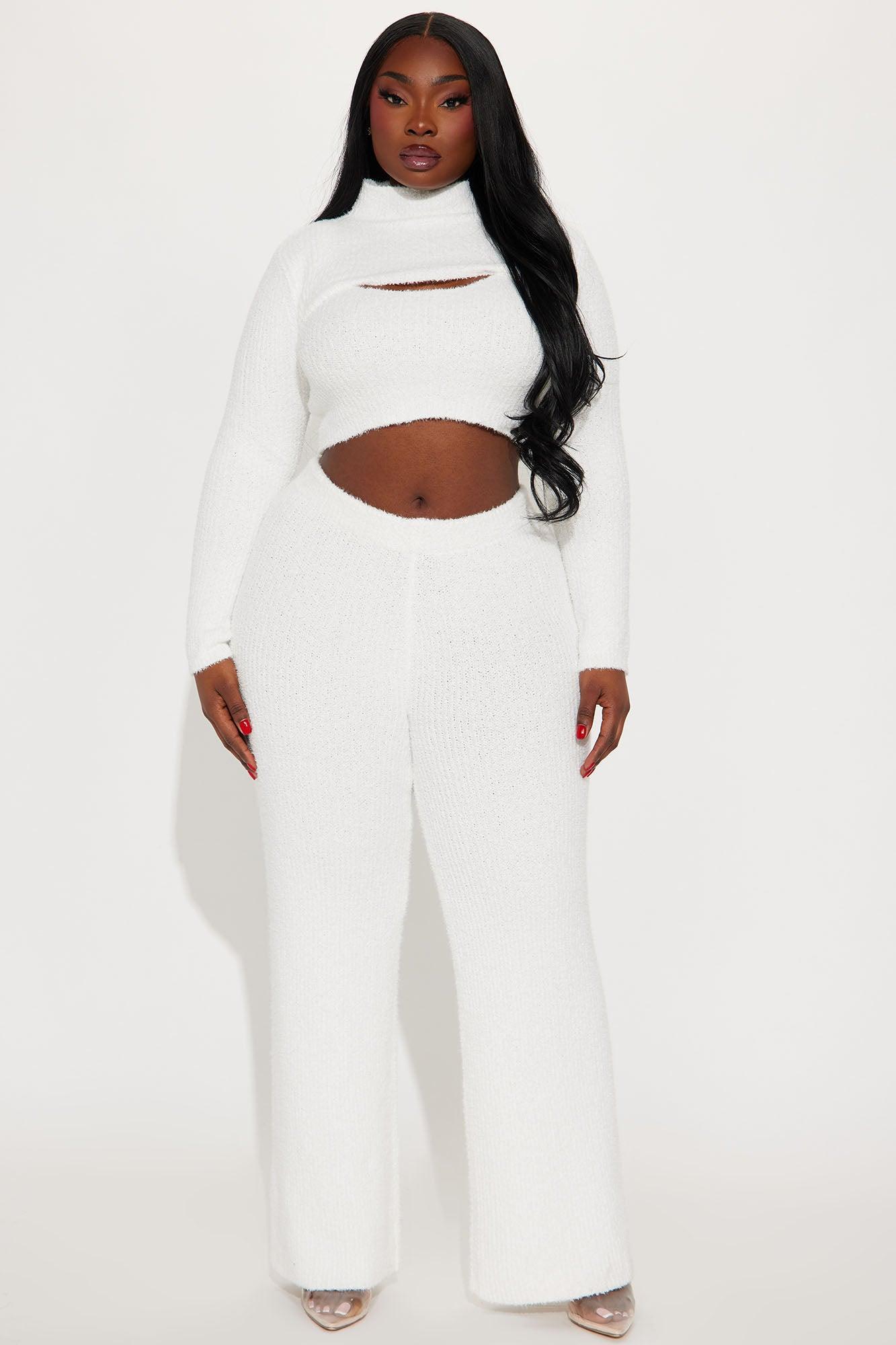 Feeling Cozy 3 Piece Pant Set - White Product Image