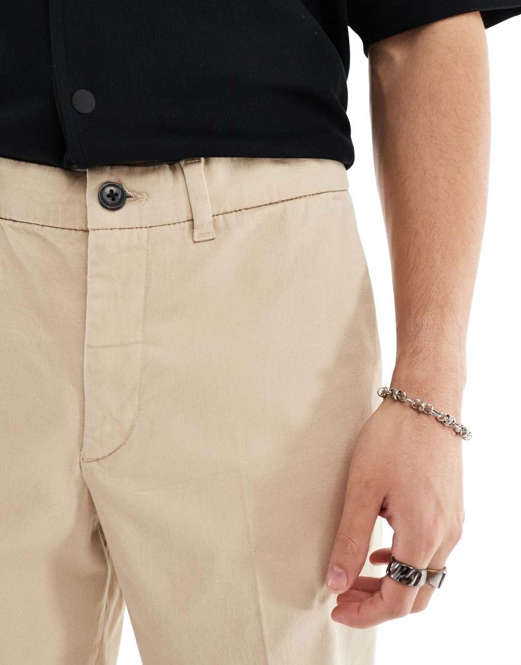 Jack & Jones bill wide fit chinos in beige  Product Image