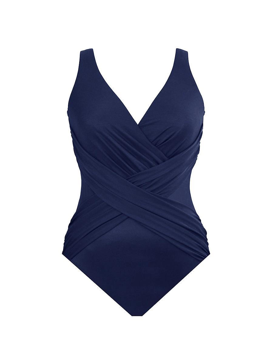 Plus Size Solid Crossover One-Piece Product Image