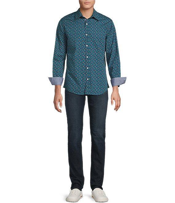 Cremieux Premium Denim Medium Paisley Print Stretch Long Sleeve Woven Shirt Product Image