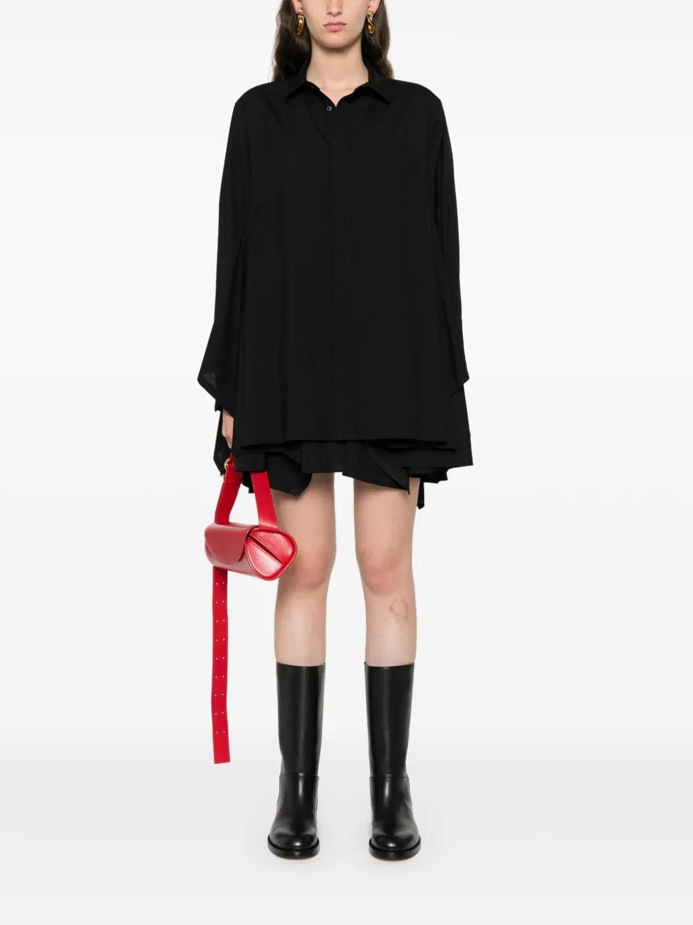 SACAI Handkerchief Shirt Dress In Black Product Image