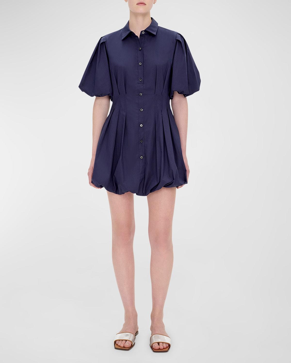 Cleo Polin Balloon-Sleeve Pleated Mini Dress Product Image