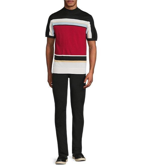 Murano The Murano Show Collection Short Sleeve Striped Mock Neck Shirt Product Image
