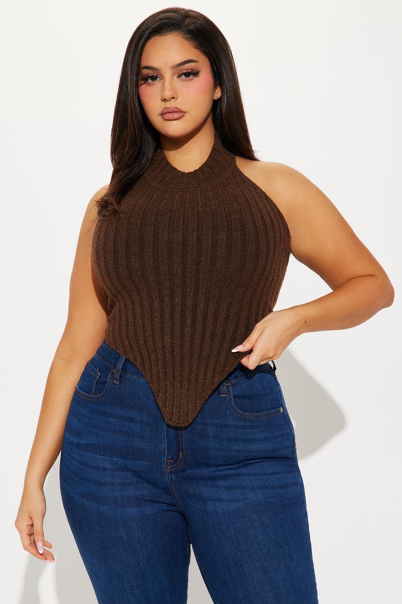 Kinslie Sweater Top - Chocolate Product Image