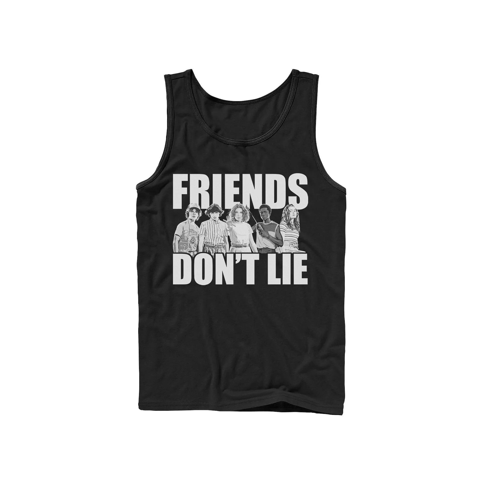 Mens Netflix Stranger Things Friends Dont Lie Group Shot Tank Top Product Image
