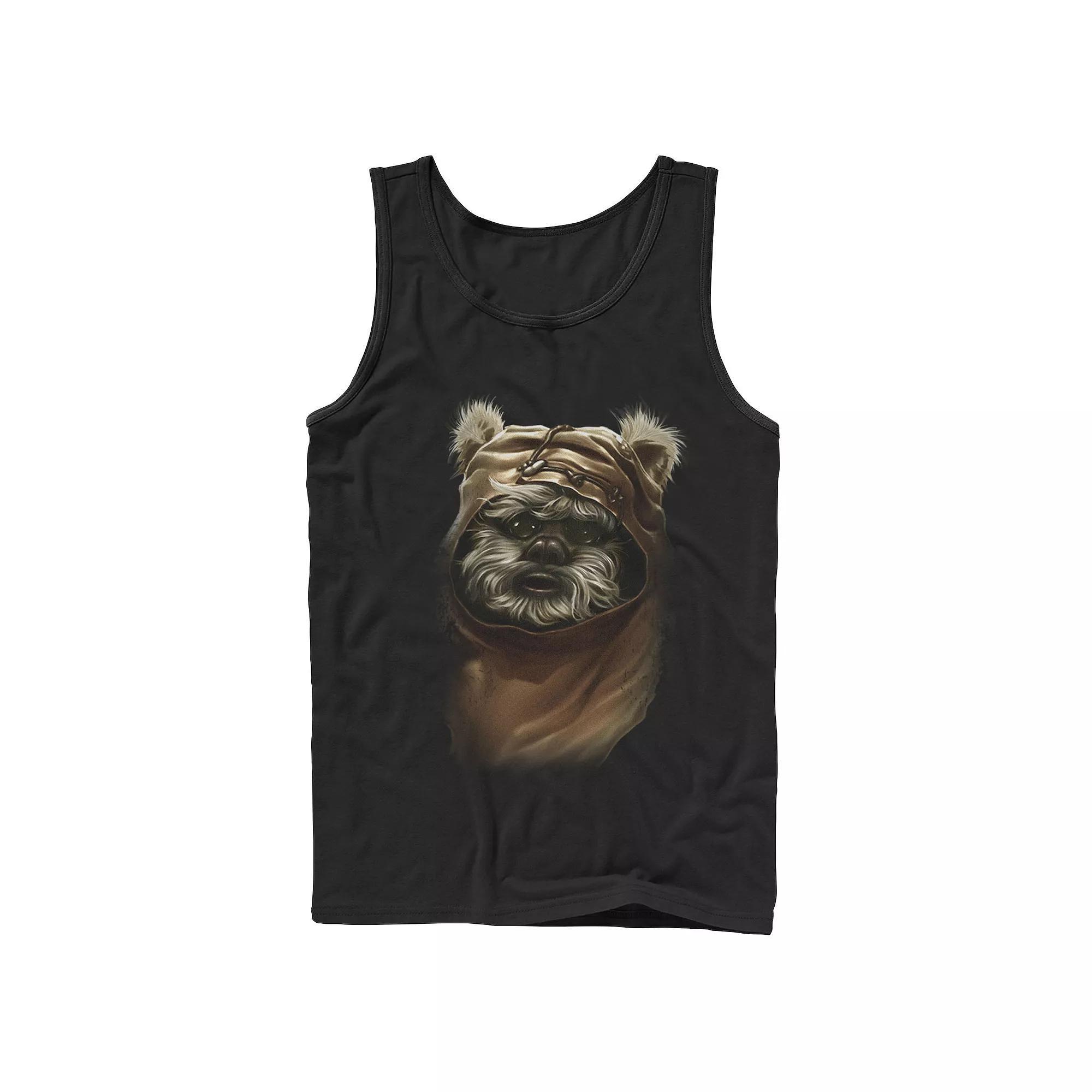 Men's Star Wars The Mandalorian The Child Hidden Face Portrait Tank Top, Size: Small, Blue Product Image