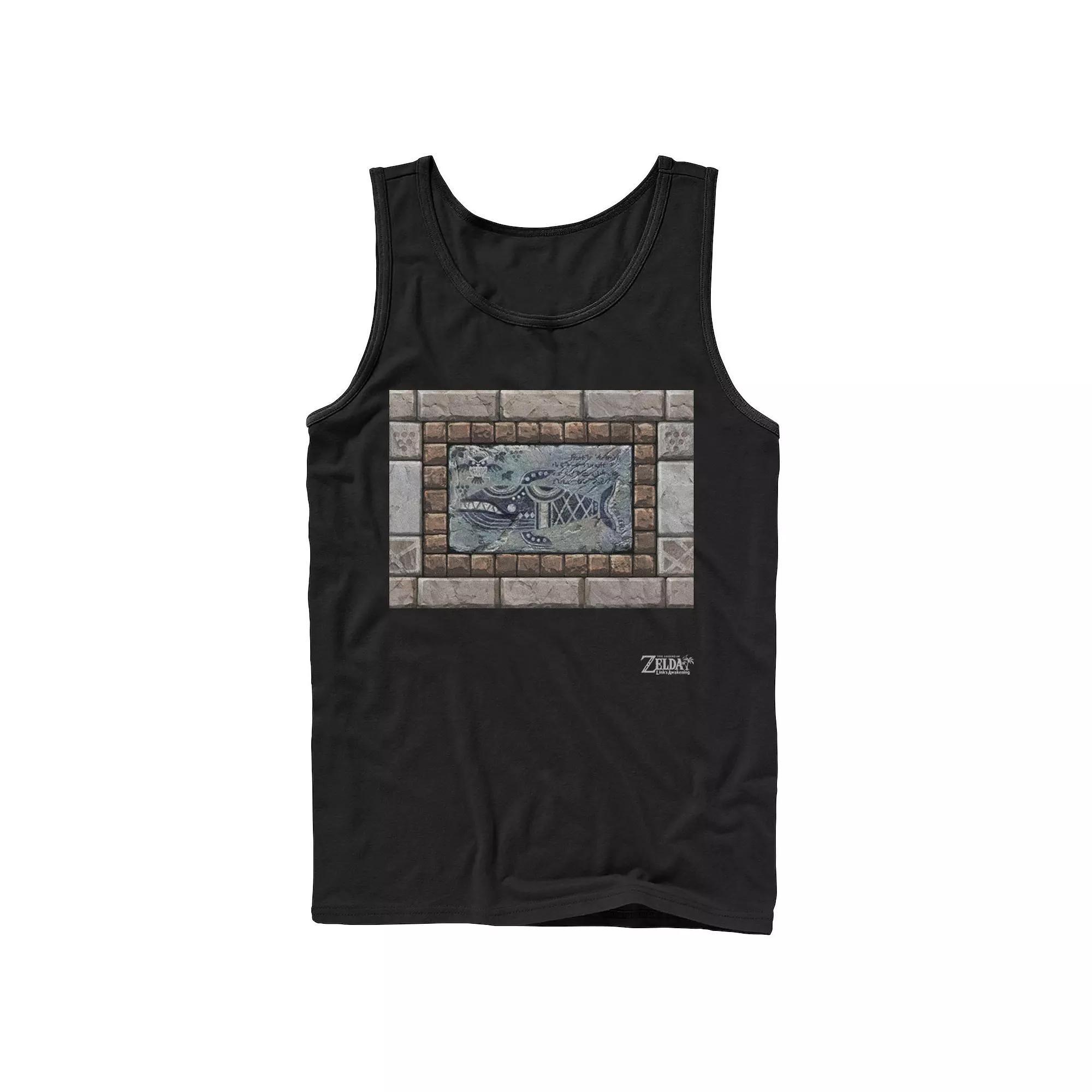 Men's Nintendo Legend Of Zelda Links Awakening Whale Stone Frame Portrait Tank Top, Size: XL, Black Product Image