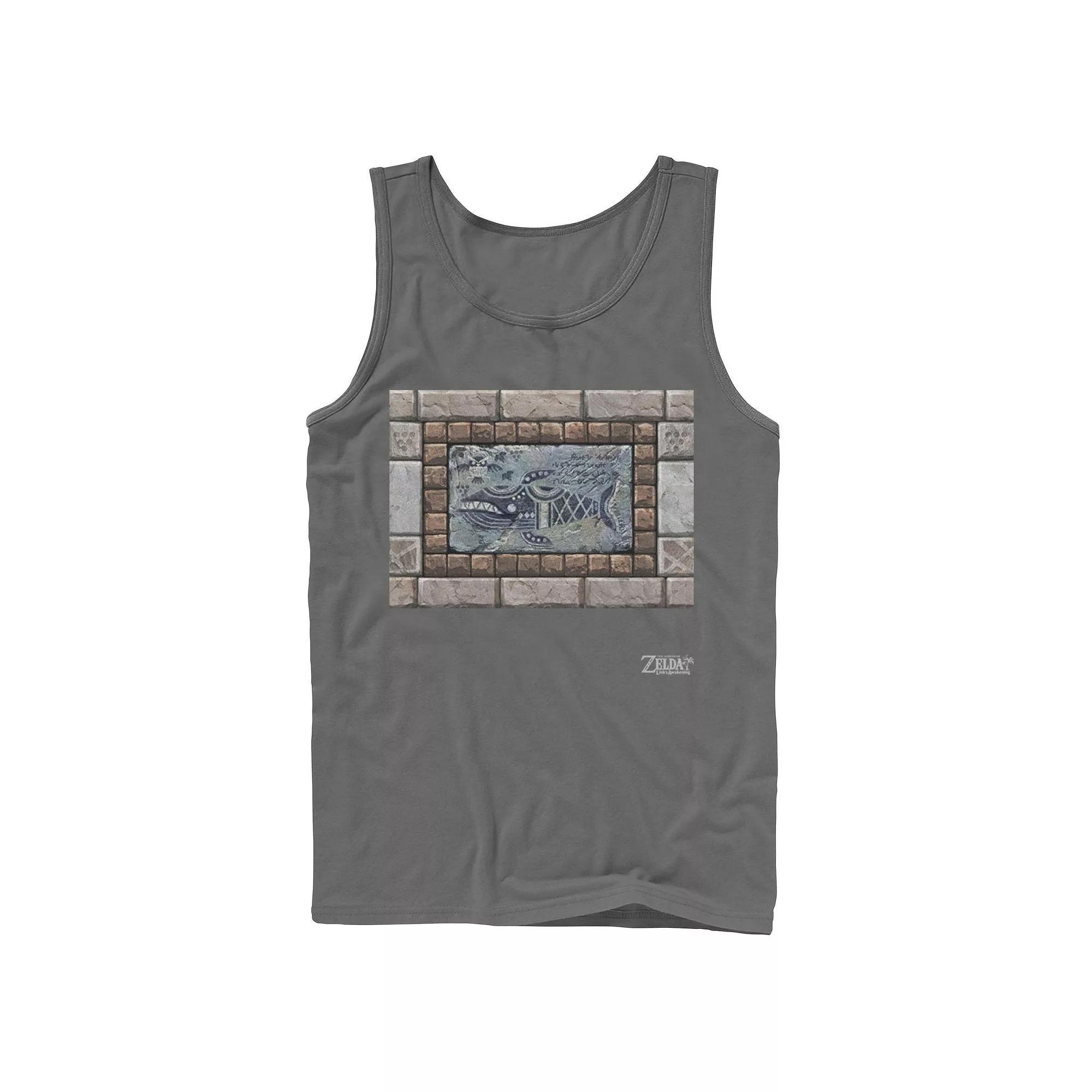 Men's Nintendo Legend Of Zelda Links Awakening Whale Stone Frame Portrait Tank Top, Size: Small, Grey Product Image