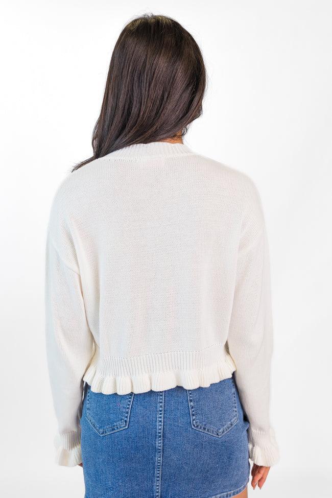 Rosie Posie Ivory Rosette Cardigan FINAL SALE Product Image