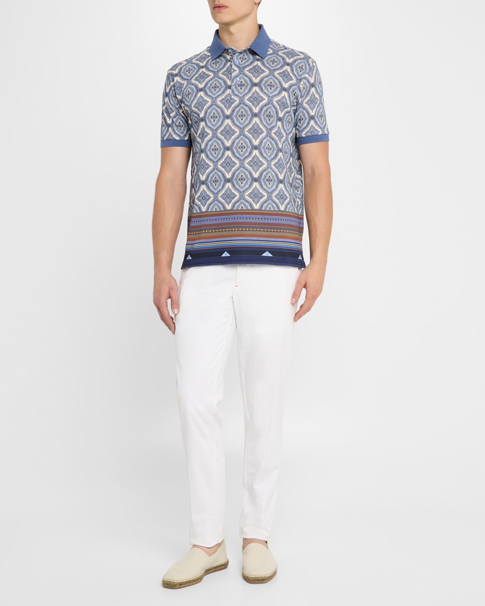 Men's Medallion Stripes Polo Shirt Product Image