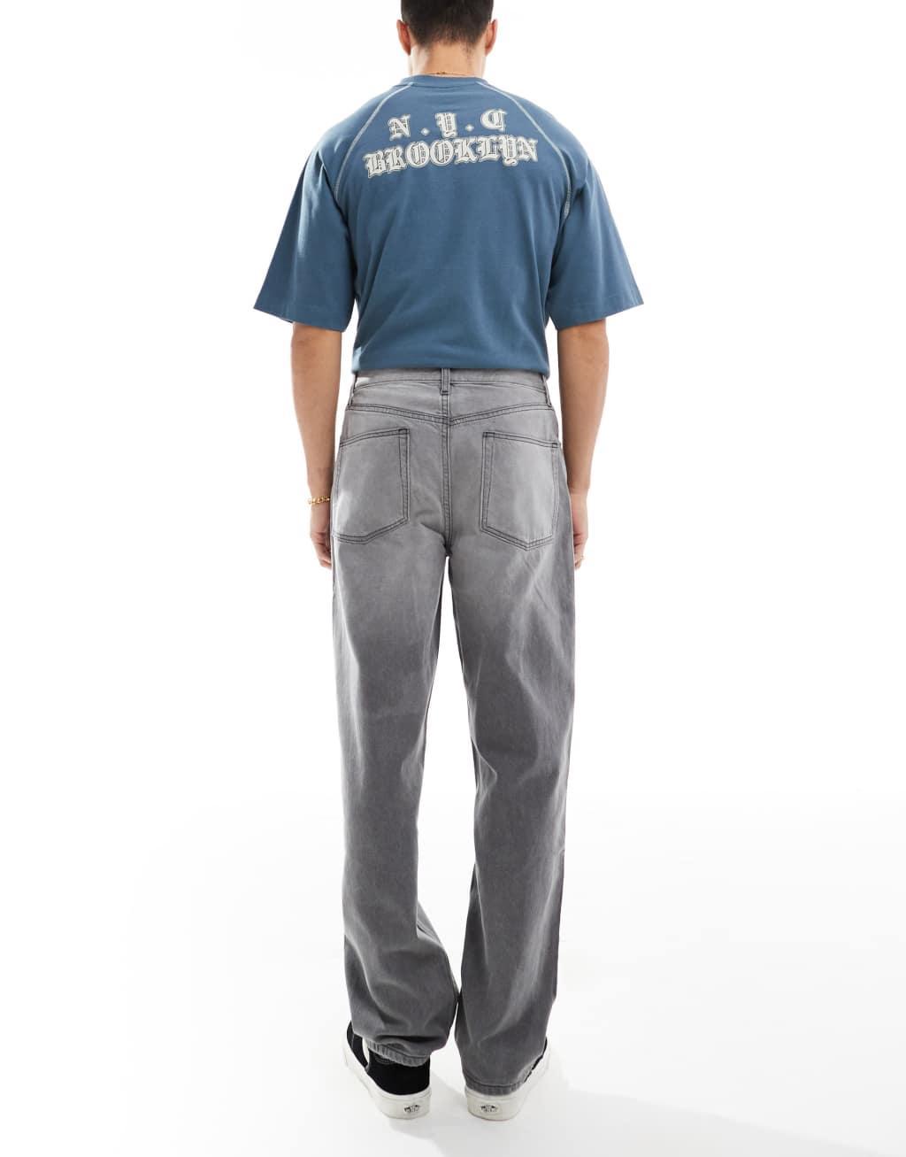 ASOS DESIGN baggy jeans in gray Product Image