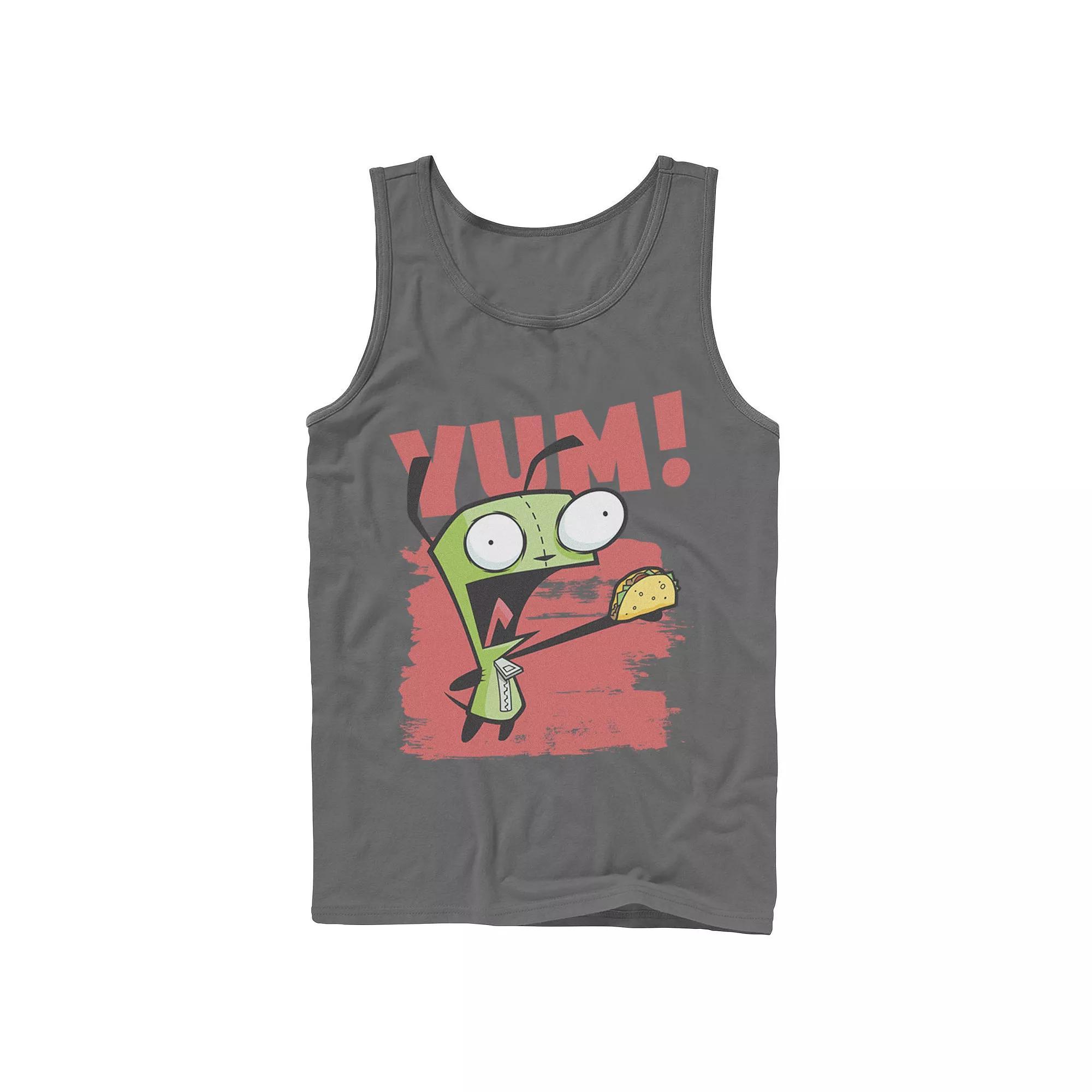 Men's Nickelodeon Invader Zim Gir Screaming Yum! Taco Portrait Graphic Graphic Tank Top, Size: Small, Blue Product Image