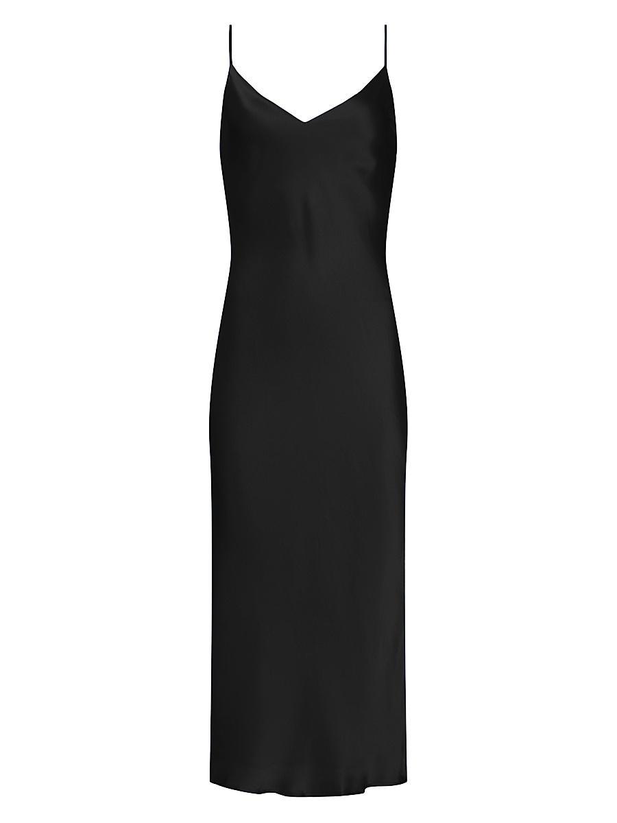 Tyla Draped Slinky Halter Maxi Dress - Black Product Image