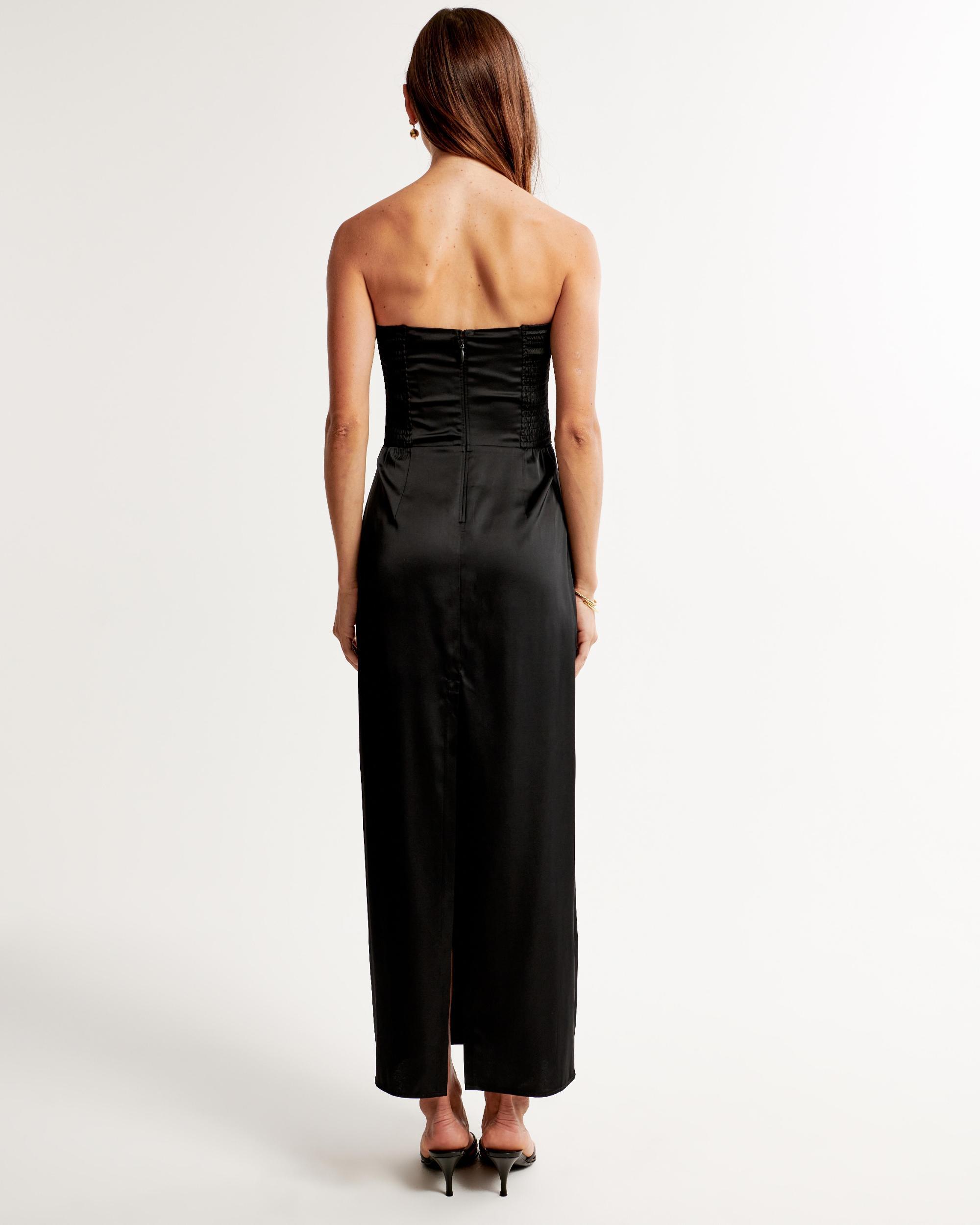 Strapless Satin Maxi Dress Product Image