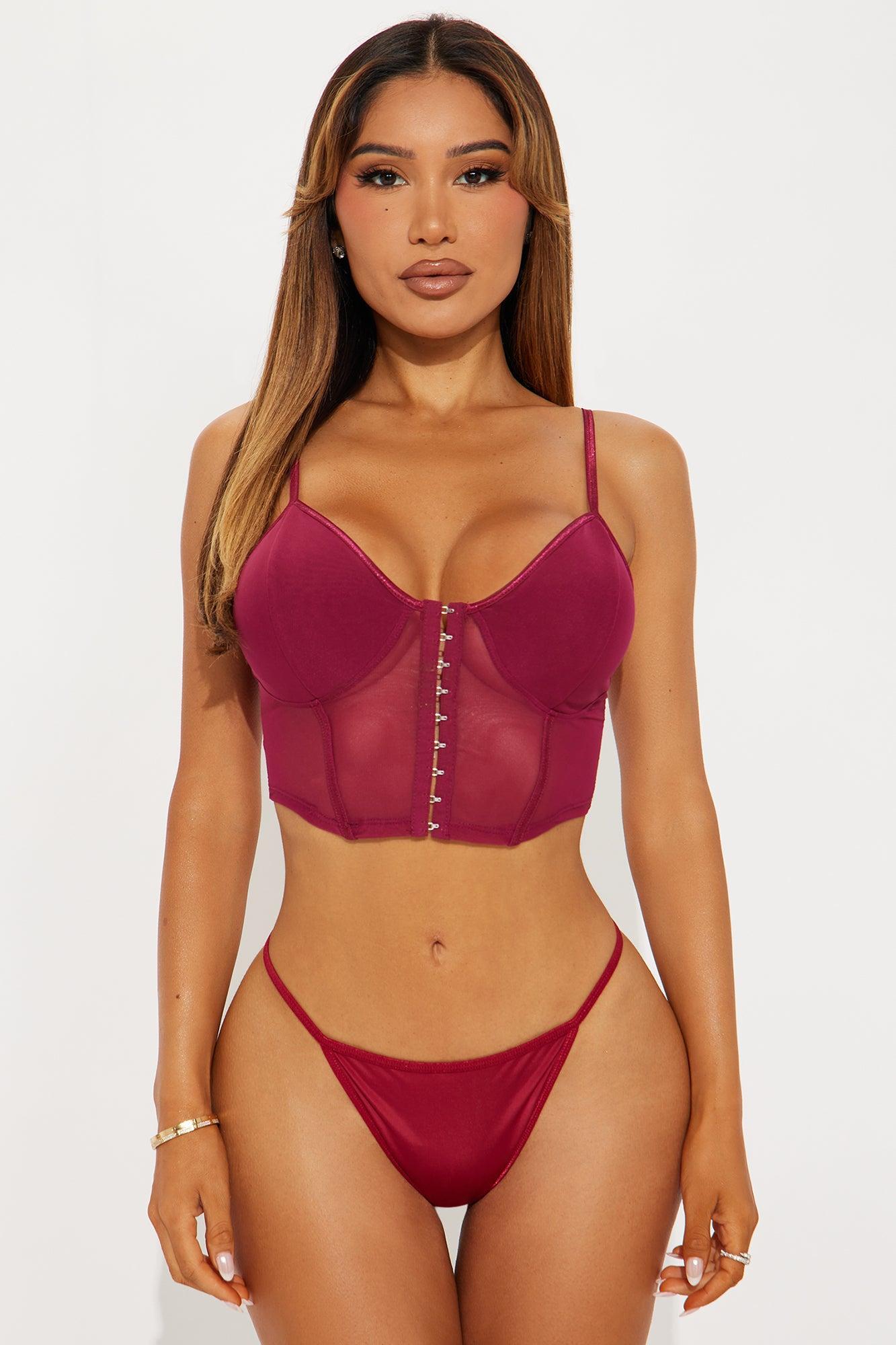 Mesh Bralette Top  - Red Product Image