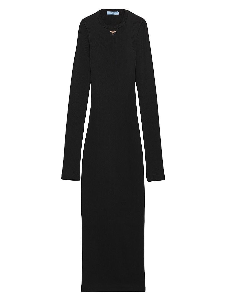 Womens Ribbed Knit Jersey Dress Product Image