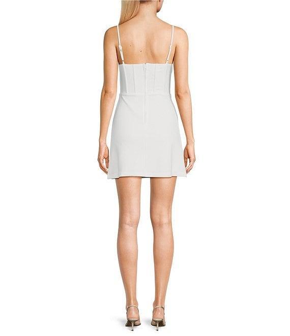 Dear Moon Spaghetti Strap Cowl Neck Crepe Corset Dress Product Image