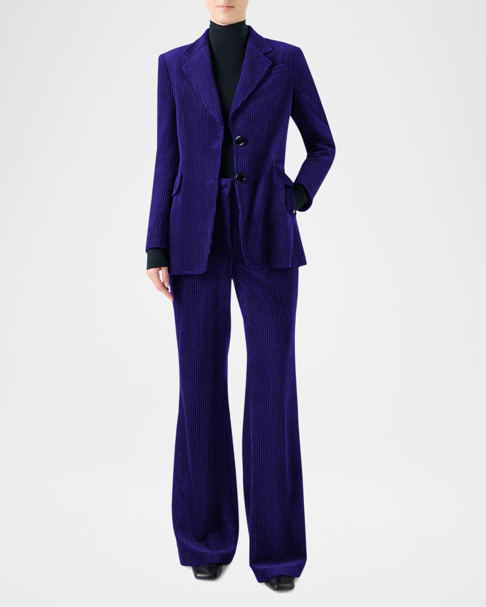 Washed Viscose Corduroy Boyfriend Blazer Product Image