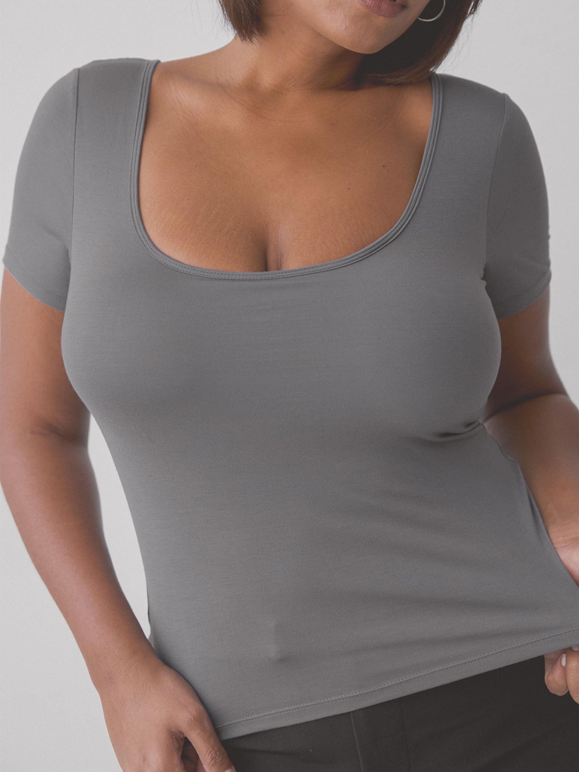 Solid Scoop Braless Short Sleeve Product Image