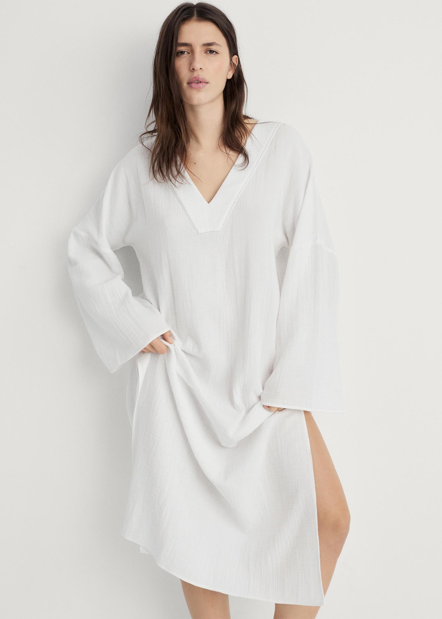 Oversized pajama caftan - Women | MANGO USA Product Image