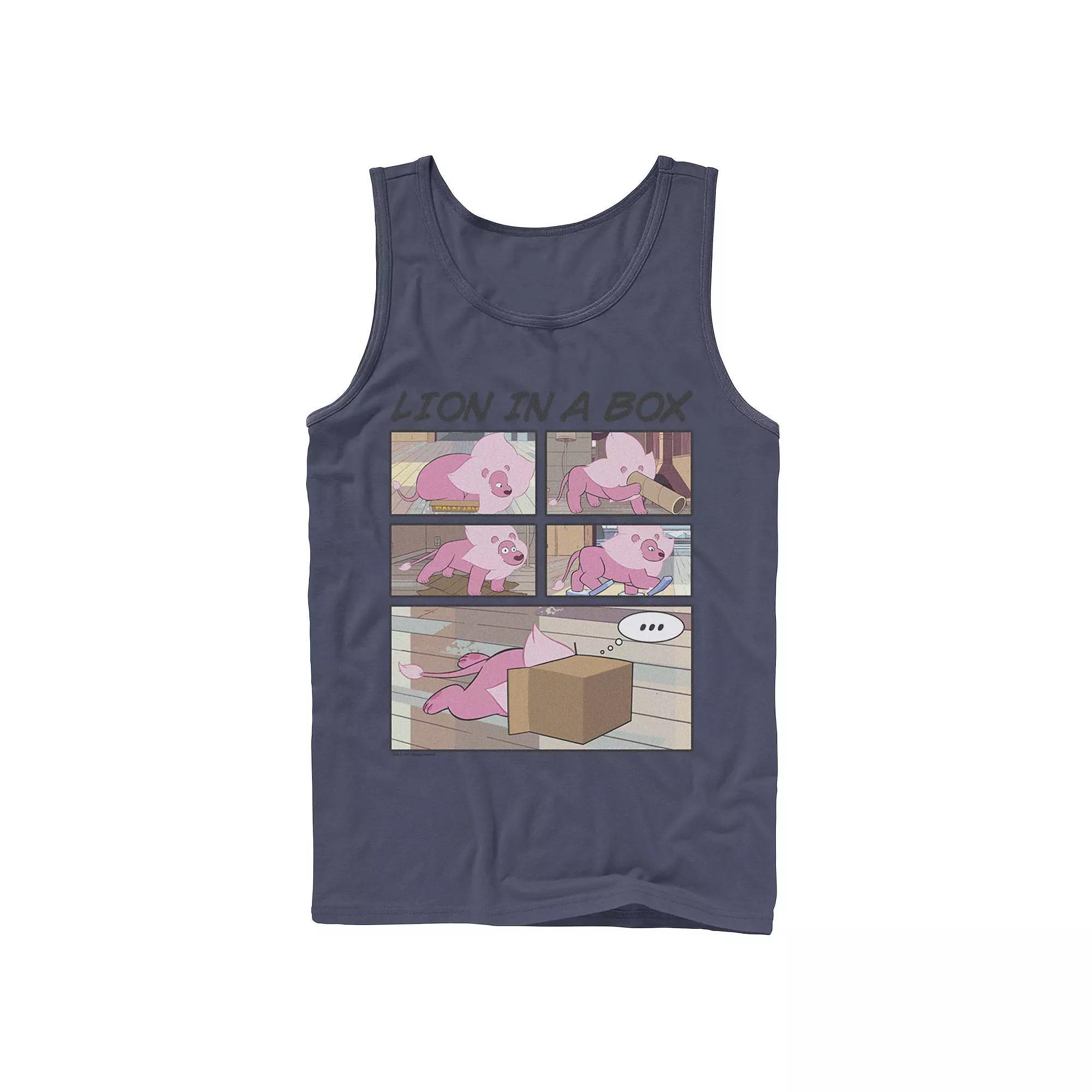 Men's Cartoon Network Stevens Universe Lion In A Box Comic Strip Tank Top, Size: XL, Grey Product Image