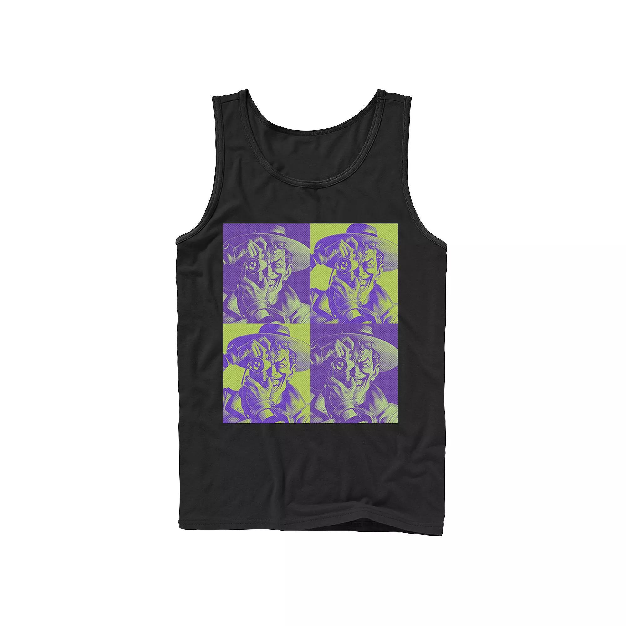 Men's DC Batman The Joker Halftone Popart Tank Top, Size: XL, Black Product Image