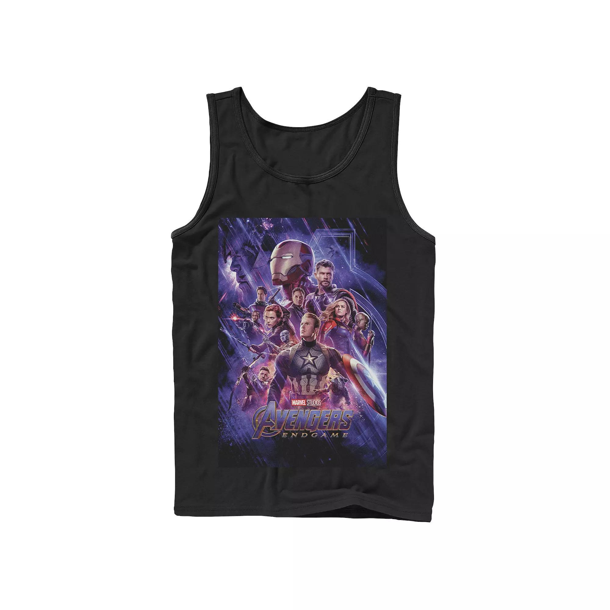 Men's Marvel Studios Avengers Endgame Space Group Shot Poster Tank Top, Size: XL, Black Product Image