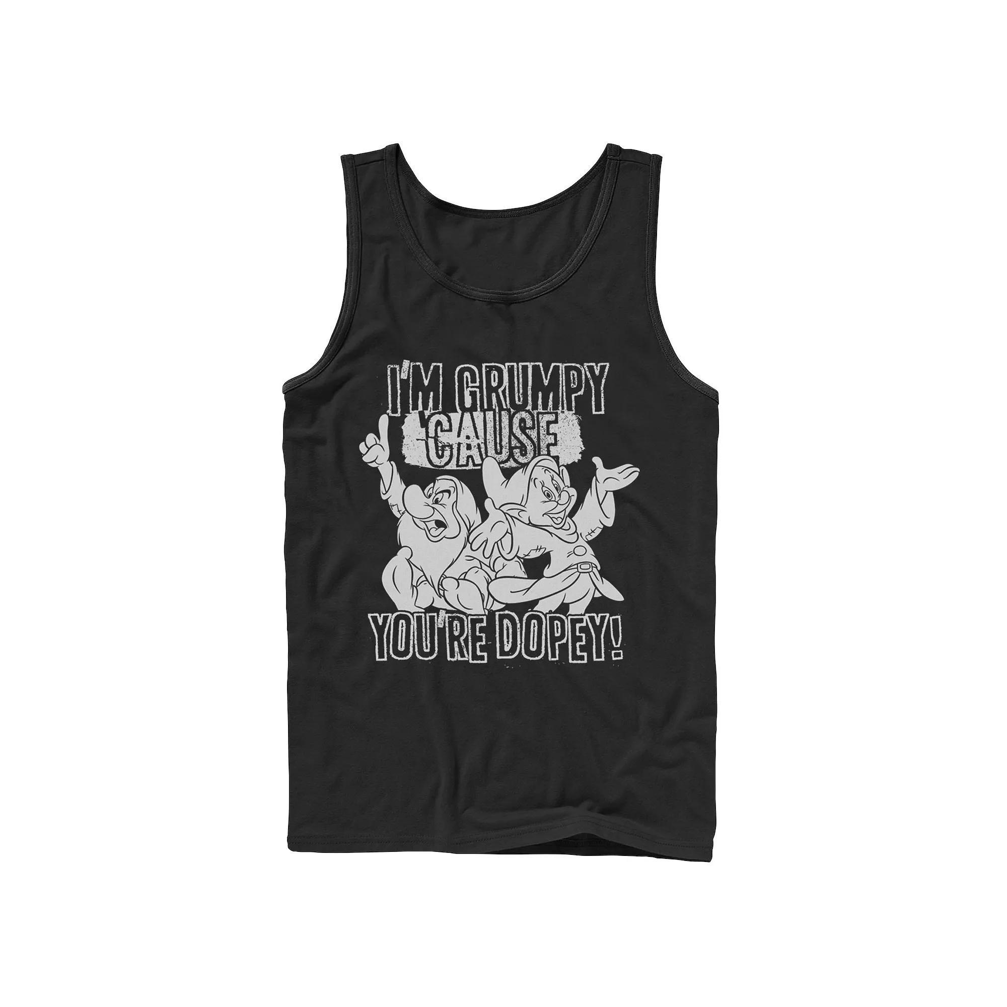 Men's Disney's Snow White and the Seven Dwarfs Grumpy Cause You're Dopey Tank Top, Size: Large, Black Product Image