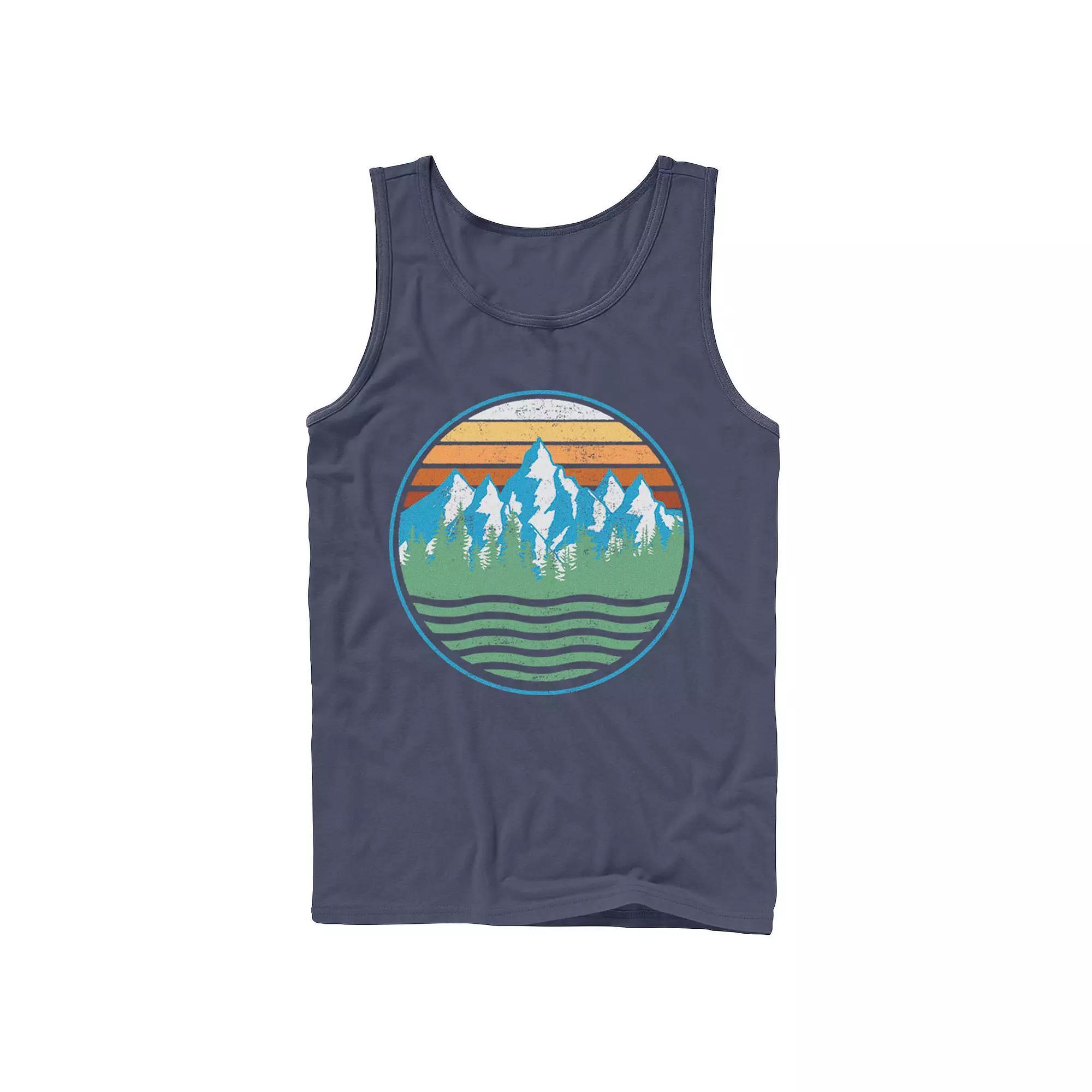 Men's Jurassic Park Blue & Purple Fossil Logo Tank Top, Size: XL, Grey Product Image
