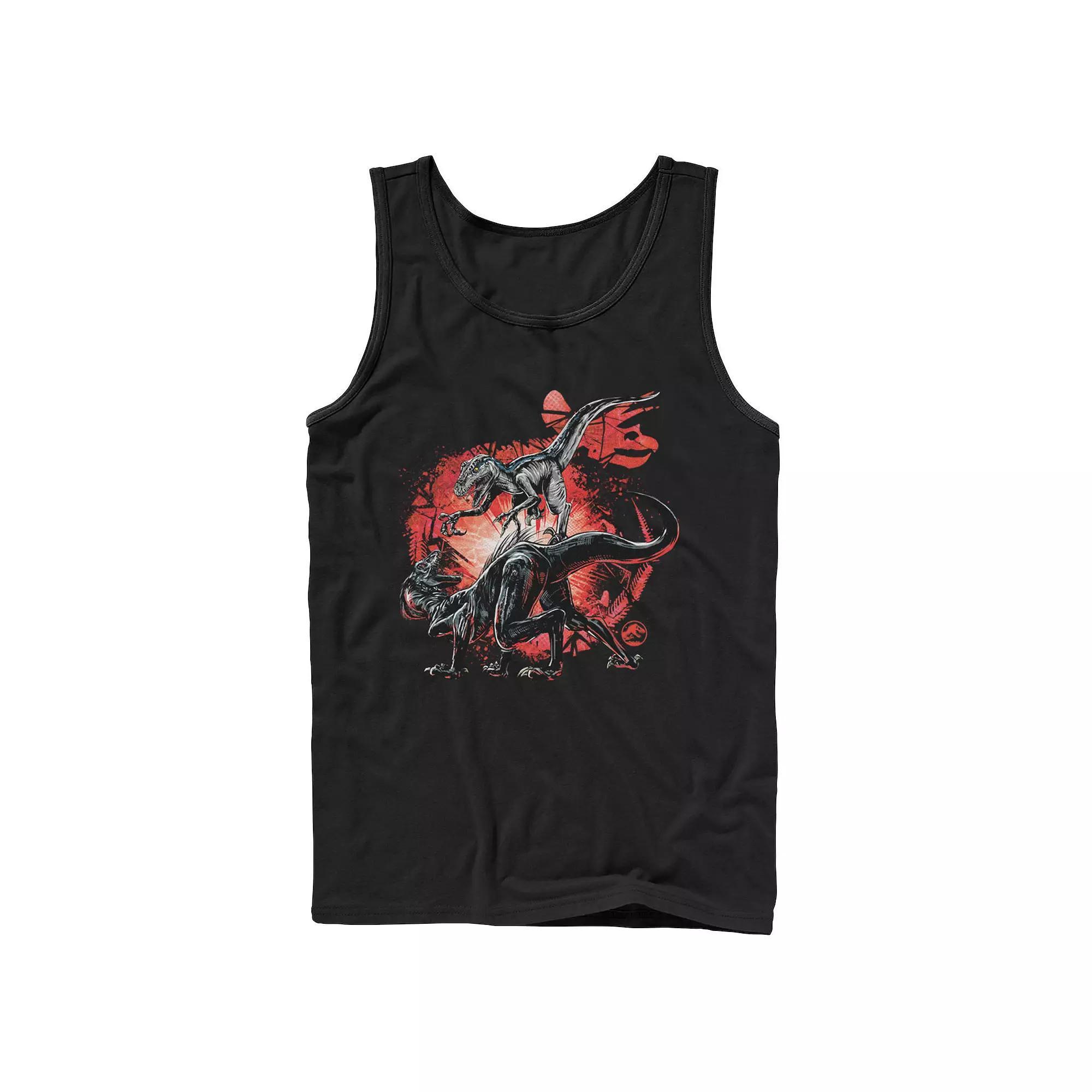 Mens Jurassic World Raptor Fight Portrait Tank Top Product Image