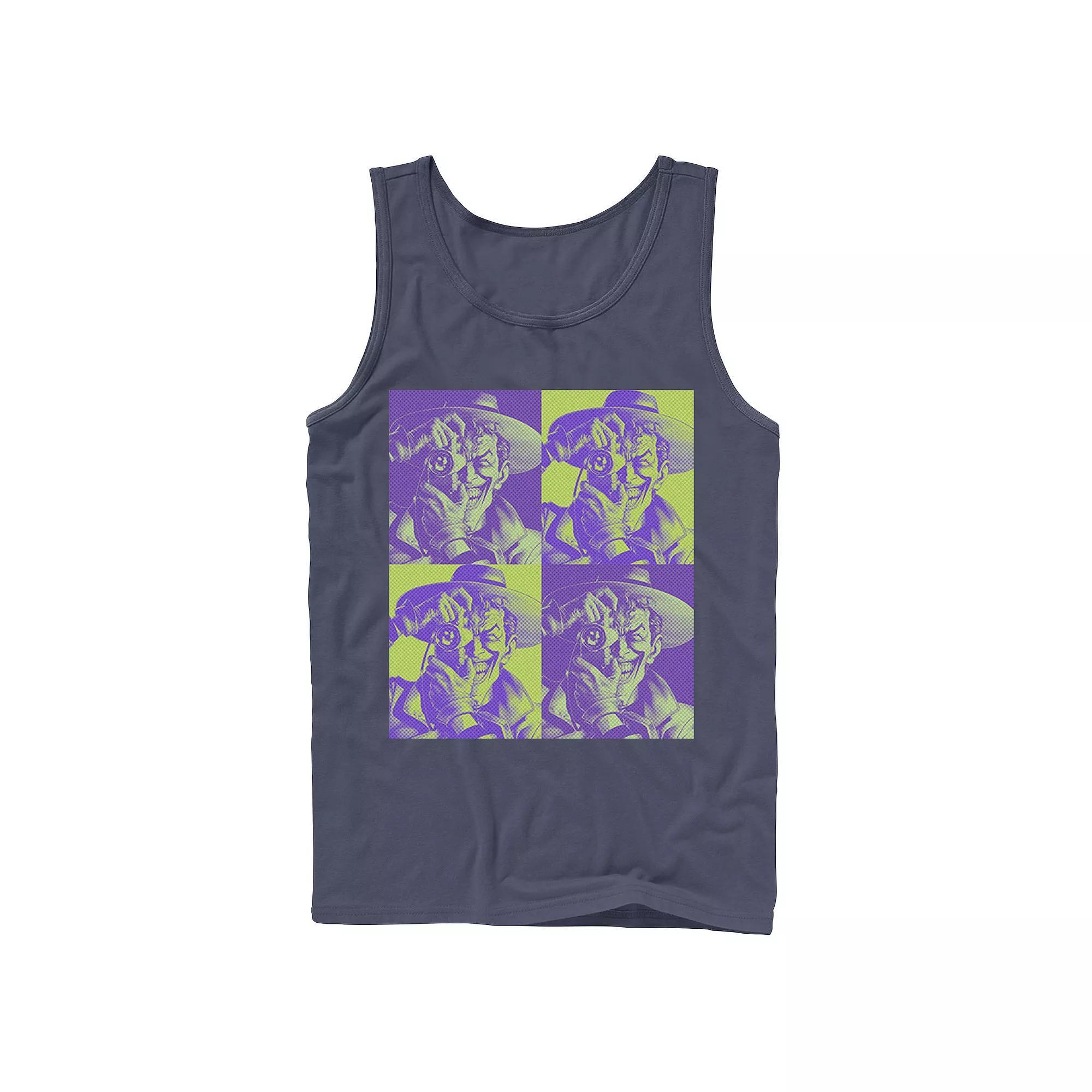 Men's DC Batman The Joker Halftone Popart Tank Top, Size: XL, Black Product Image