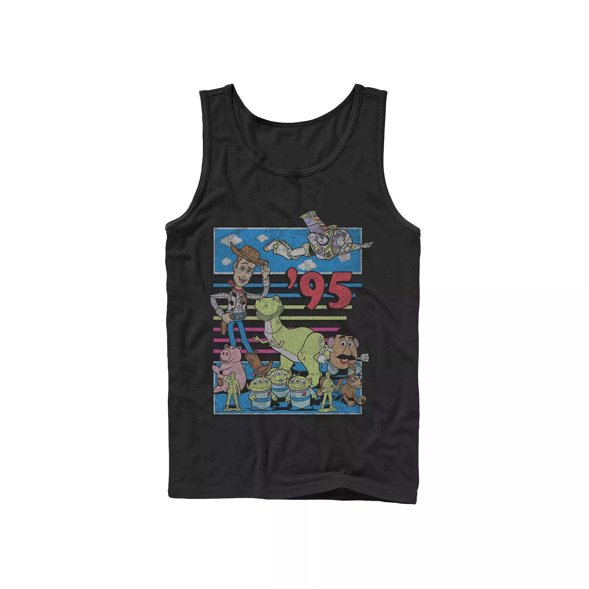 Disney / Pixars Toy Story Mens 95 Retro Distressed Colorful Tank Top Grey Product Image