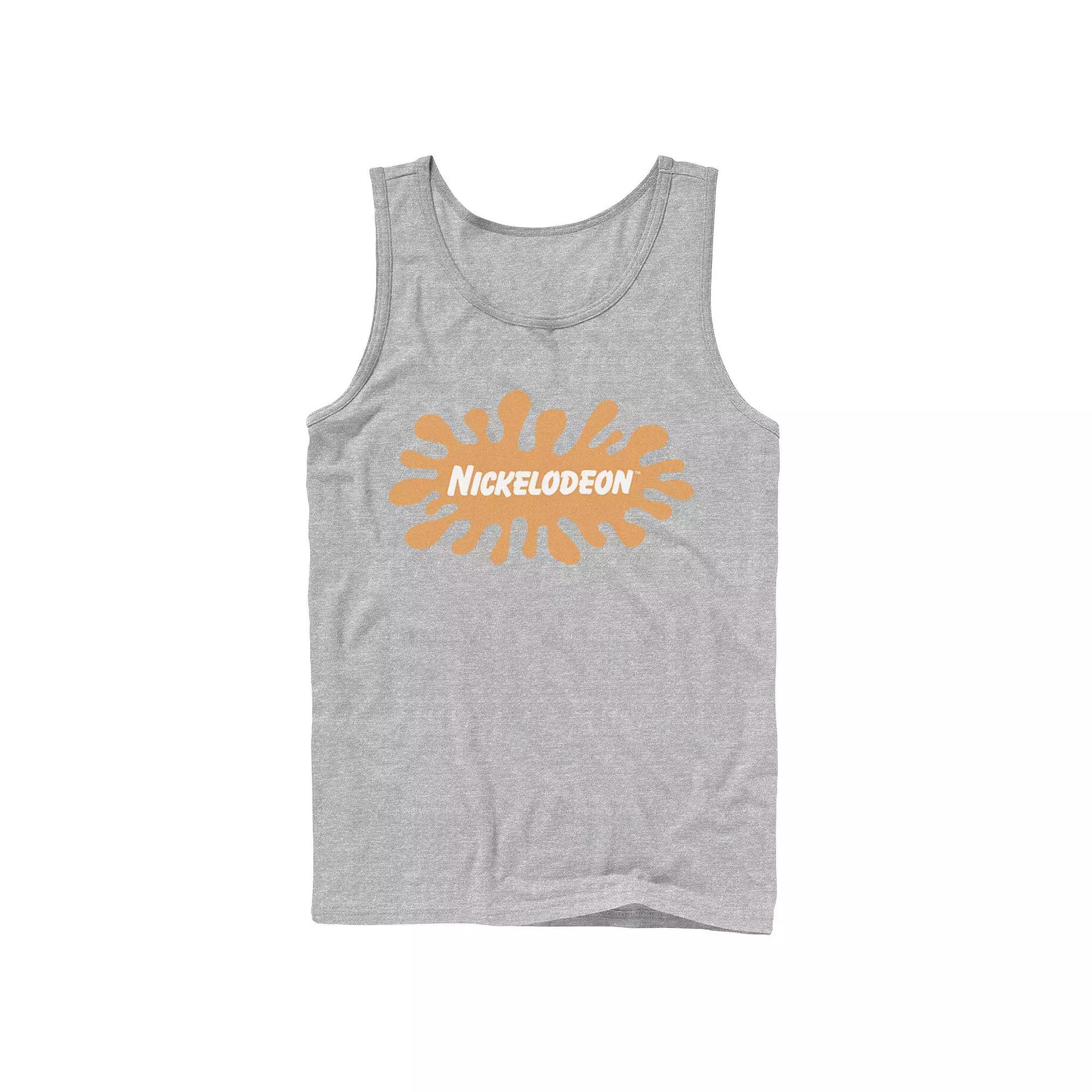 Men's Nickelodeon Classic Splatter Logo Tank Top, Size: Large, Athletic Grey Product Image
