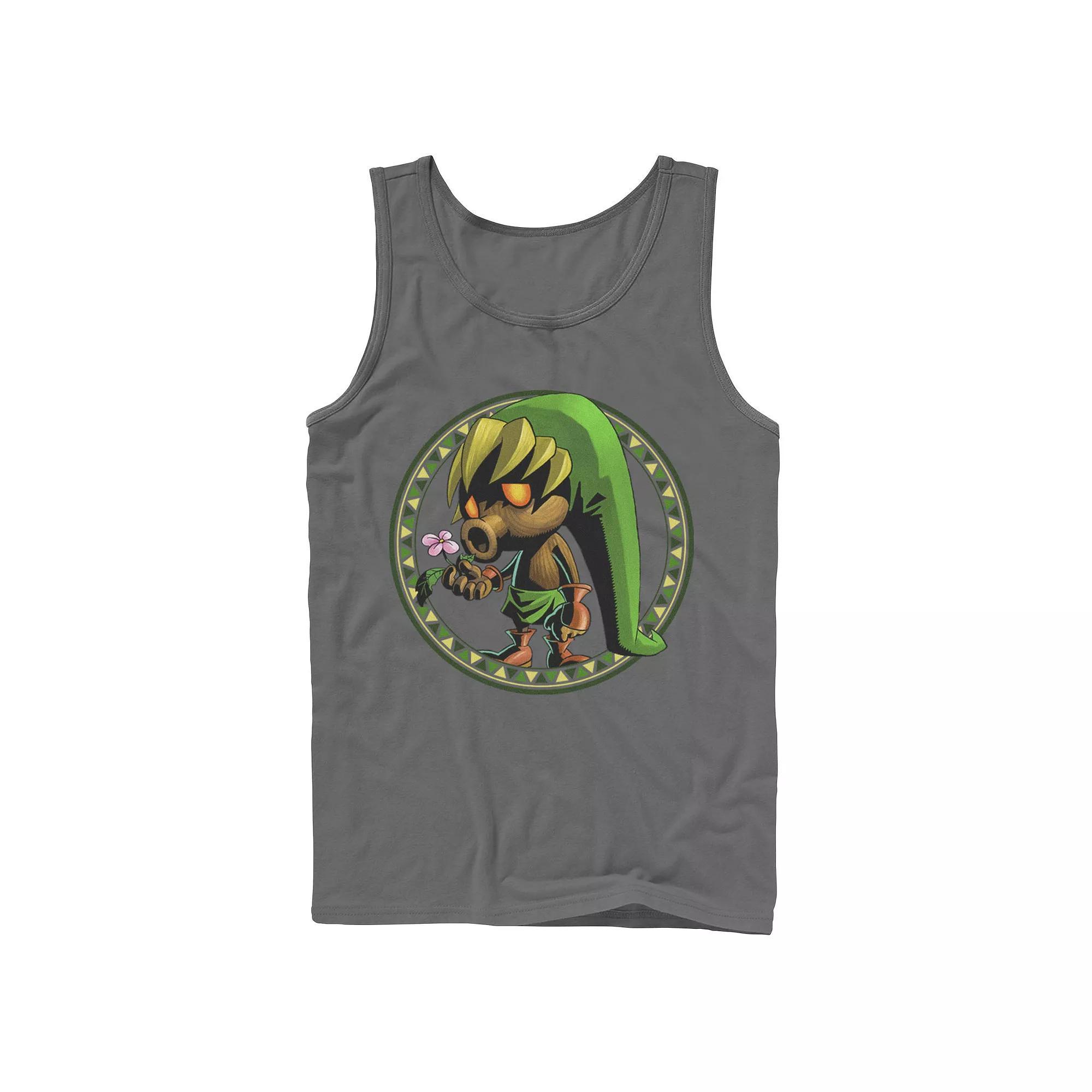 Men's The Legend Of Zelda Deku Mask Link Tank Top, Size: Small, Grey Product Image