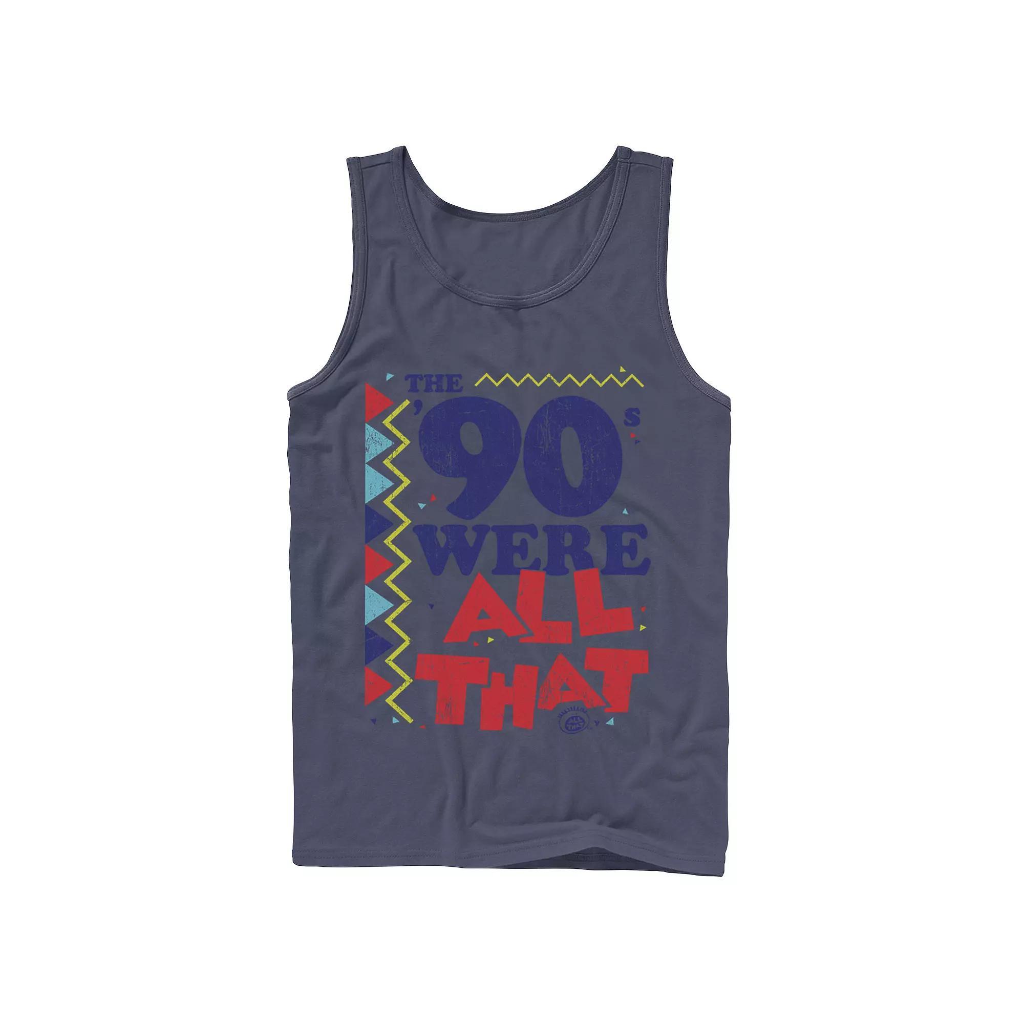 Men's Nickelodeon All That The Nineties Were Retro Poster Graphic Tank Top, Size: Small, Blue Product Image