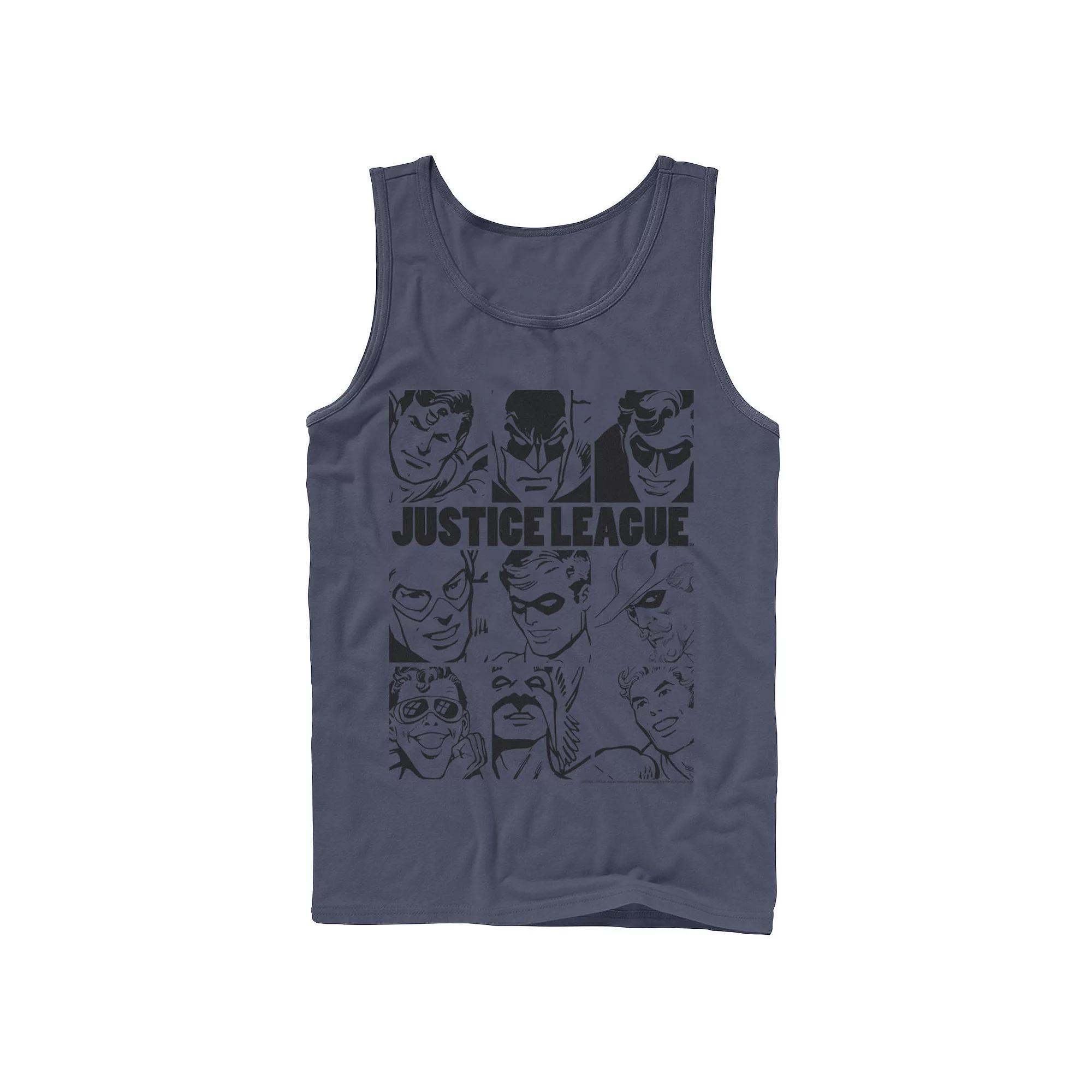 Mens DC Comics Justice League Group Shot Panel Poster Tank Top Athletic Grey Product Image