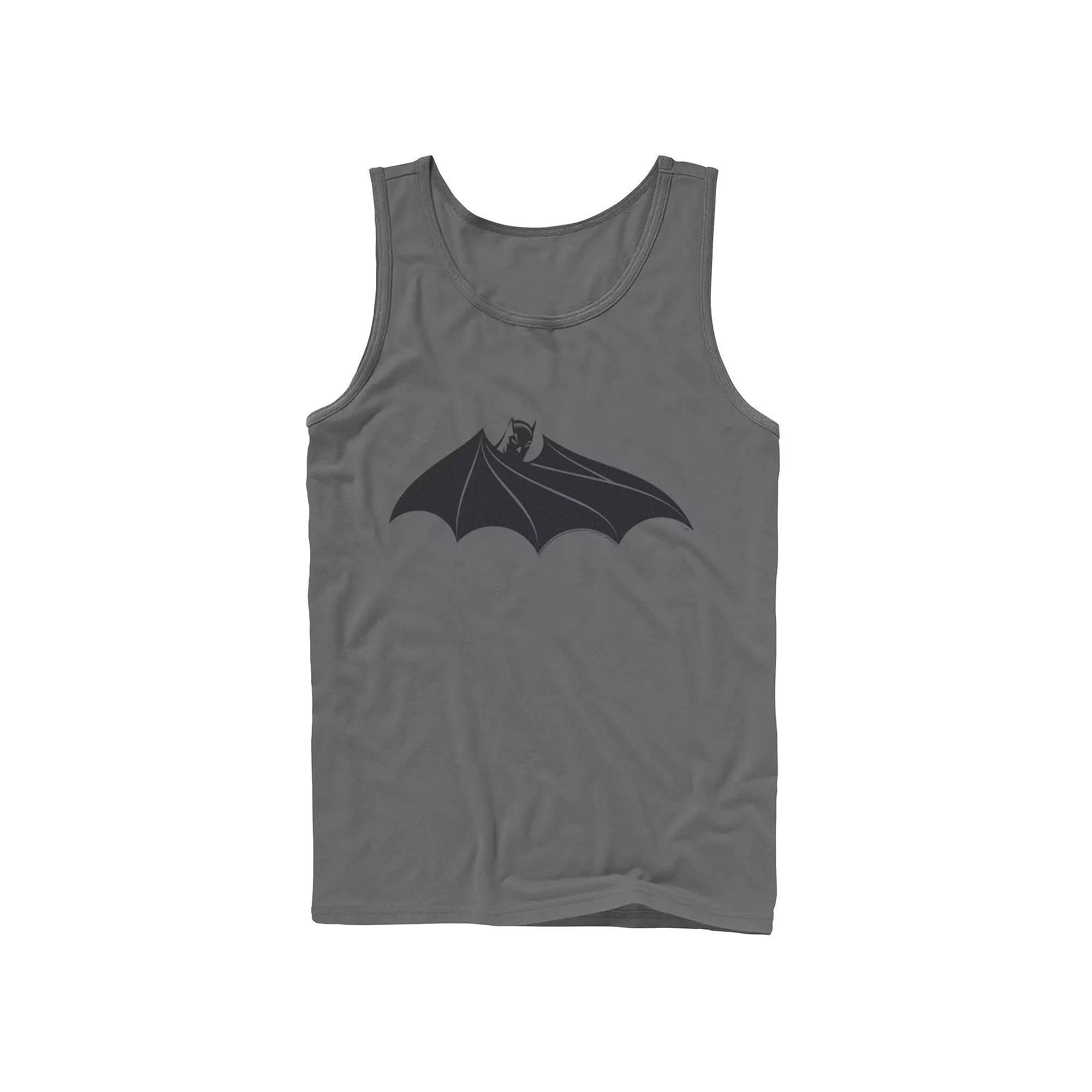 Mens DC Comics Batman Cloak Chest Logo Tank Top Grey Product Image