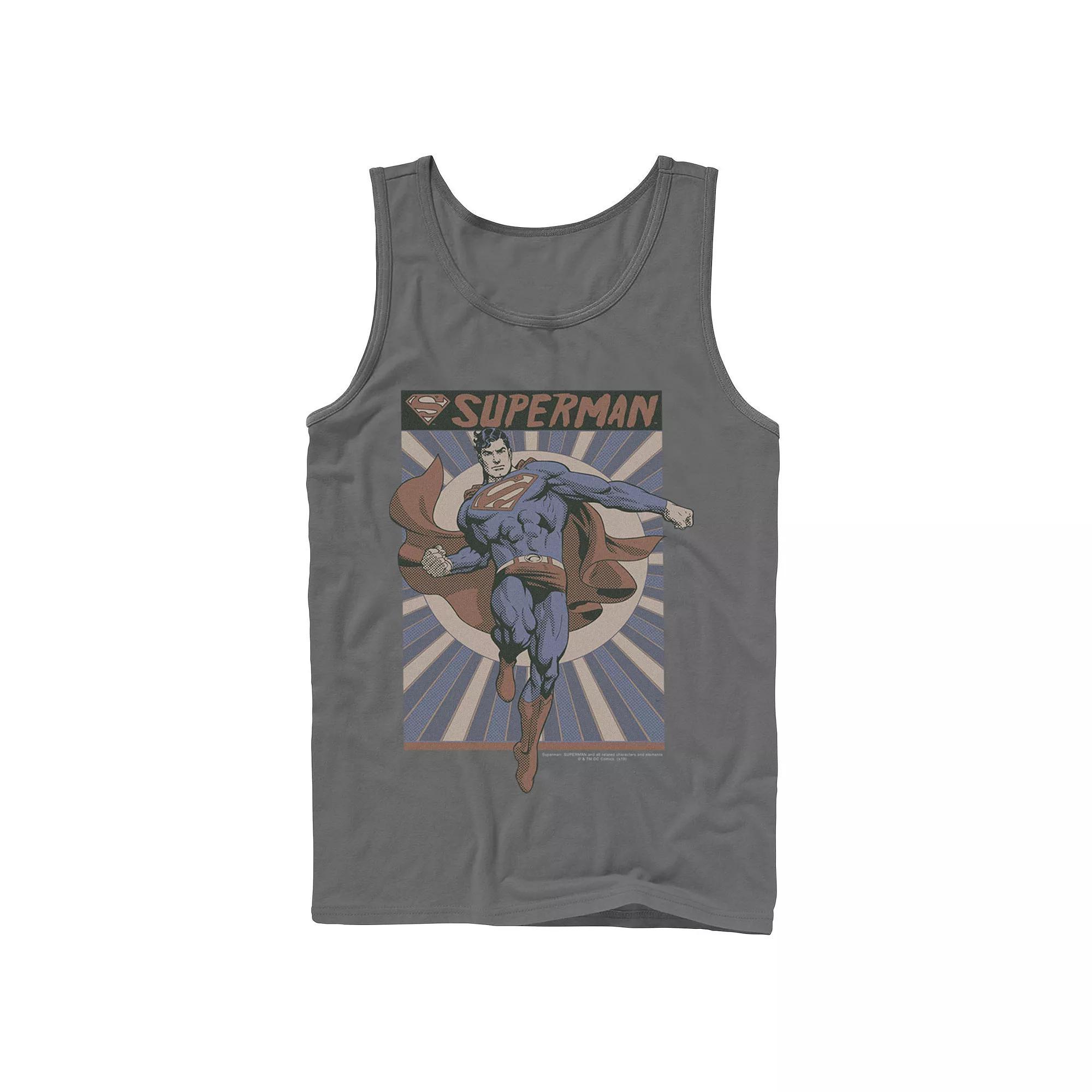 Men's DC Comics Superman Posed Pop Art Poster Tank Top, Size: Small, Blue Product Image
