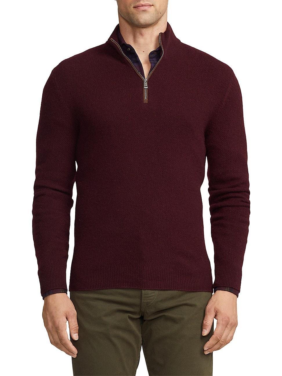 Mens Birdseye Cashmere Quarter-Zip Sweater Product Image
