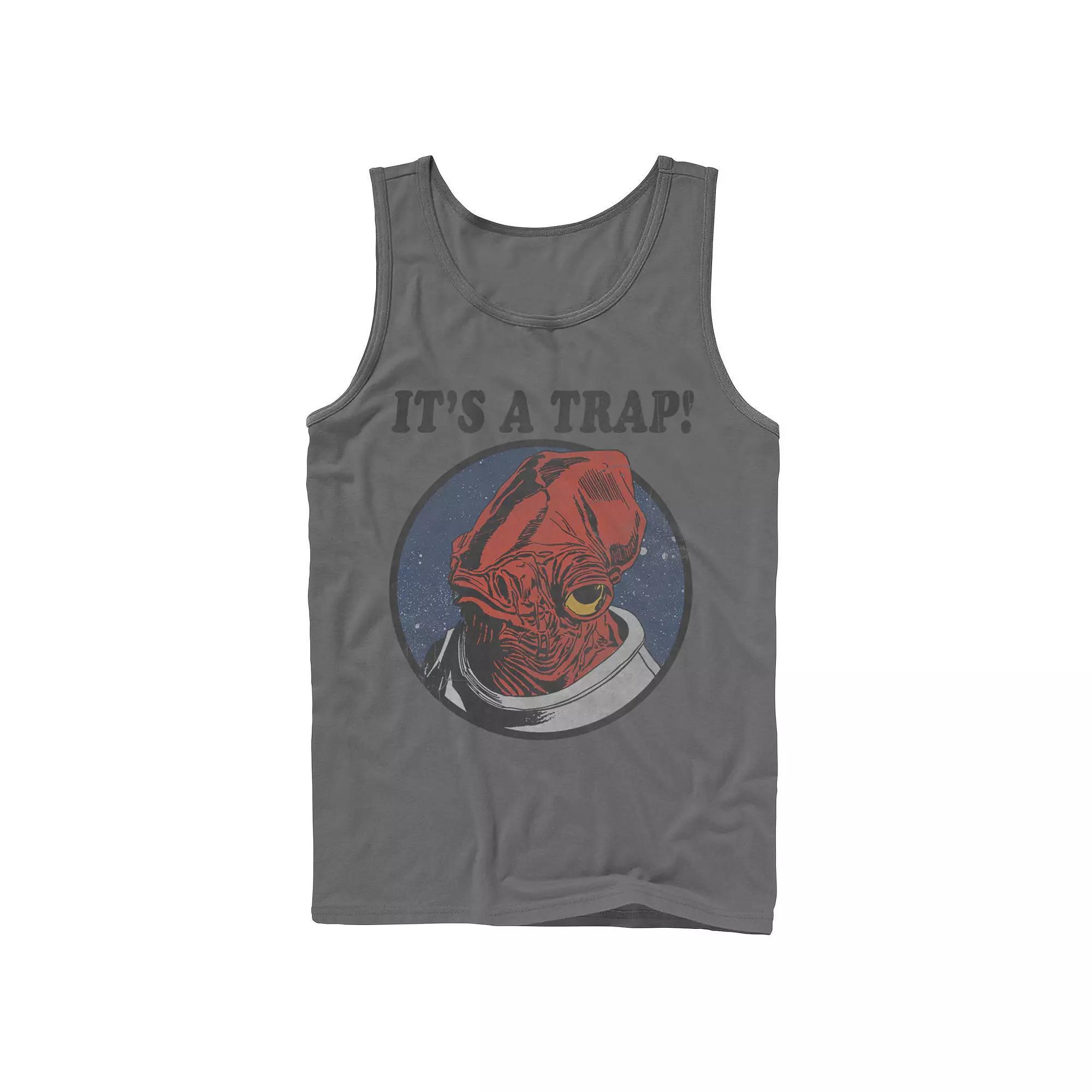 Men's Star Wars Admiral Ackbar IT'S A TRAP! Quote Tank Top, Size: XL, Grey Product Image