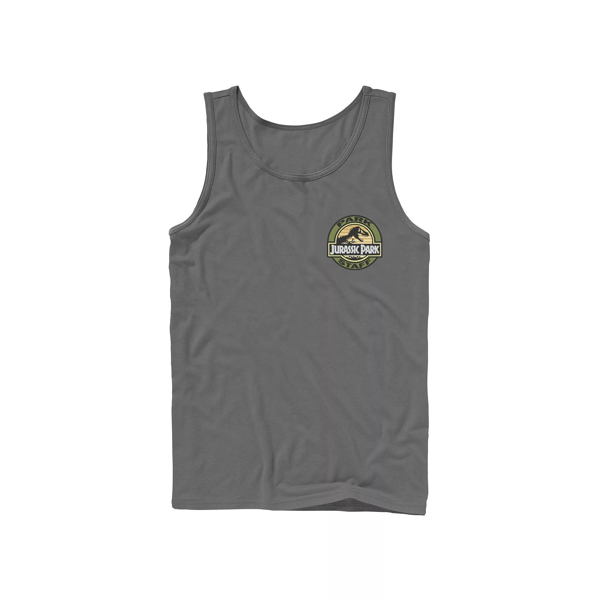 Men's Jurassic World Two T-Rex Magma Pocket Icon Tank Top, Size: Large, Athletic Grey Product Image