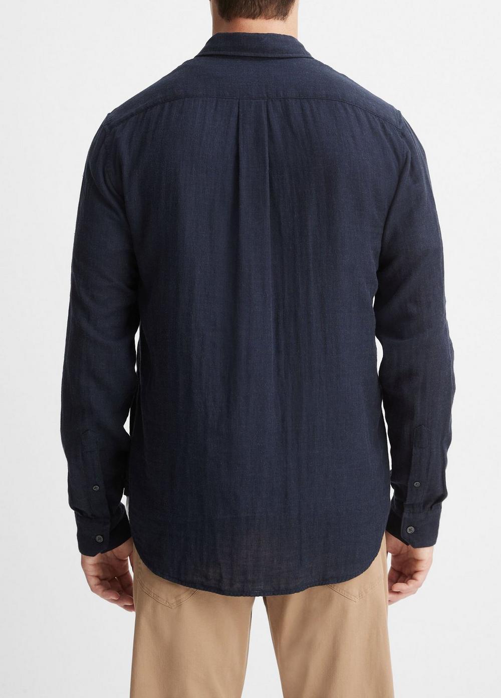 Mens Double Face Long Sleeve, Chambray, Size XS Vince Product Image