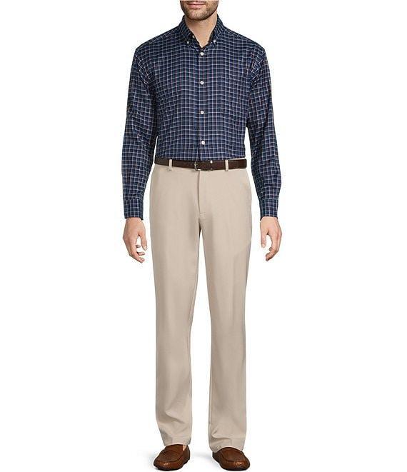 Roundtree & Yorke Long Sleeve Windowpane Pattern Sport Shirt Product Image