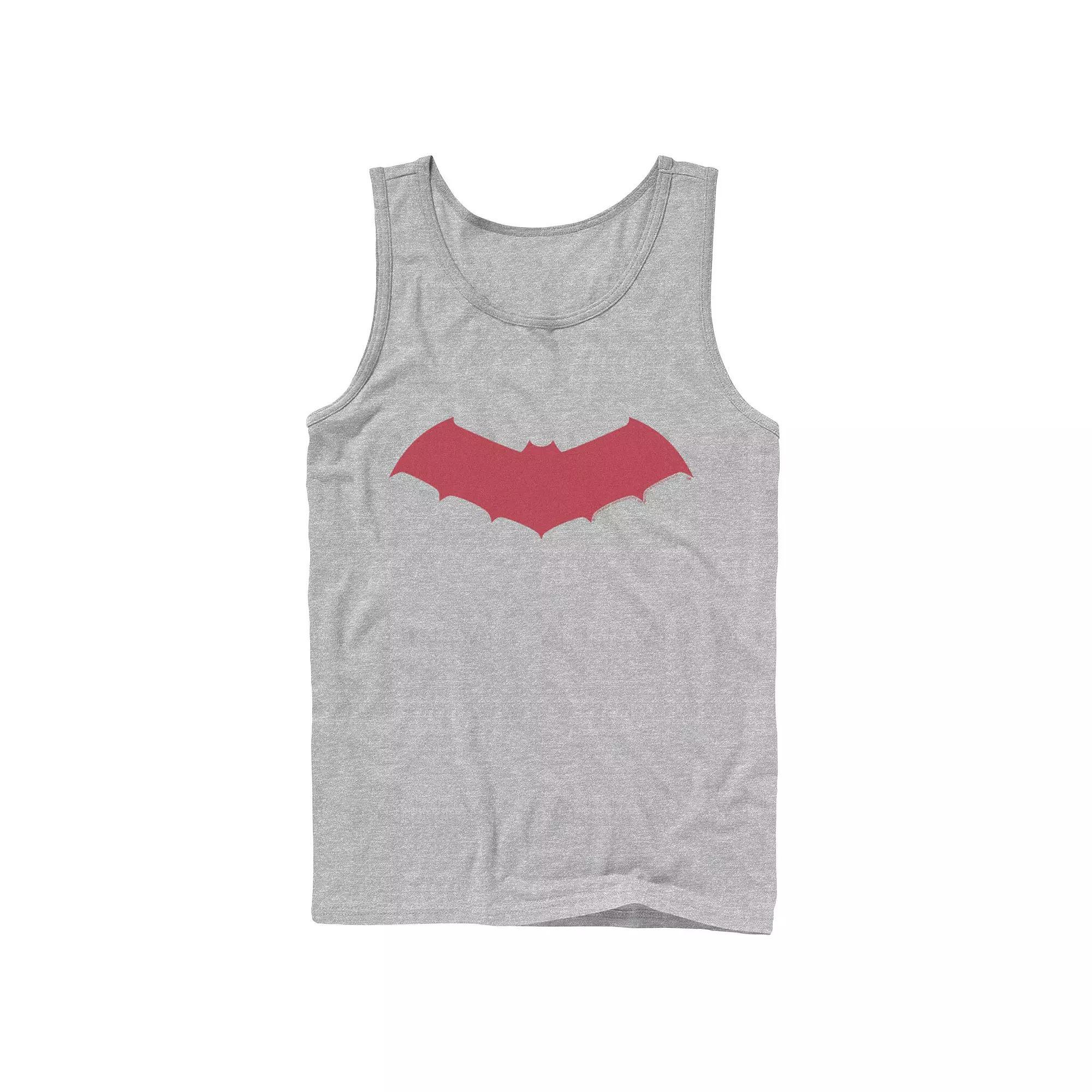Mens DC Comics Batman Red Chest Logo Tank Top Athletic Grey Product Image