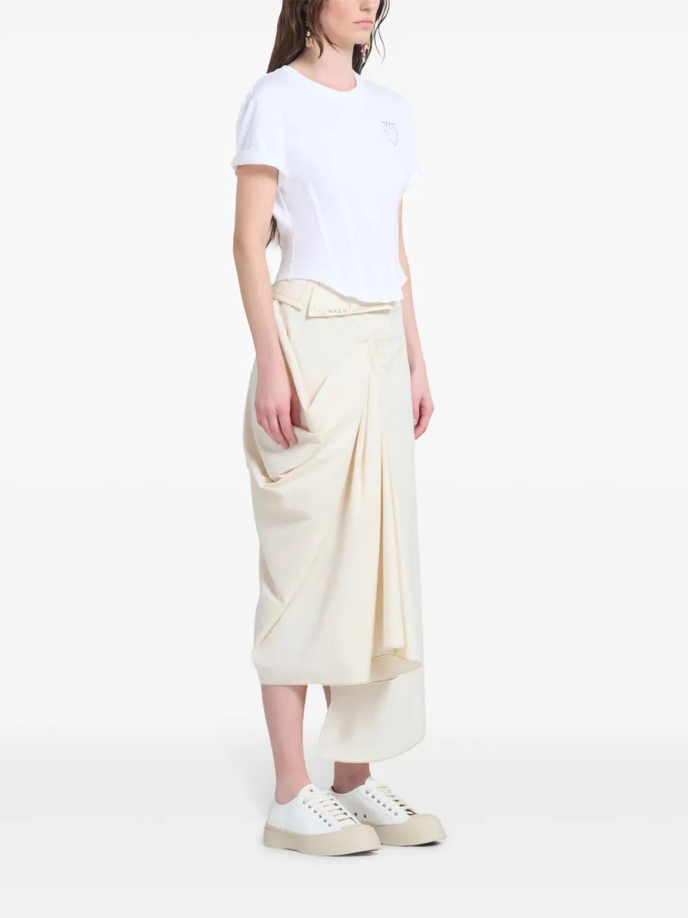 asymmetric draped cotton skirt Product Image