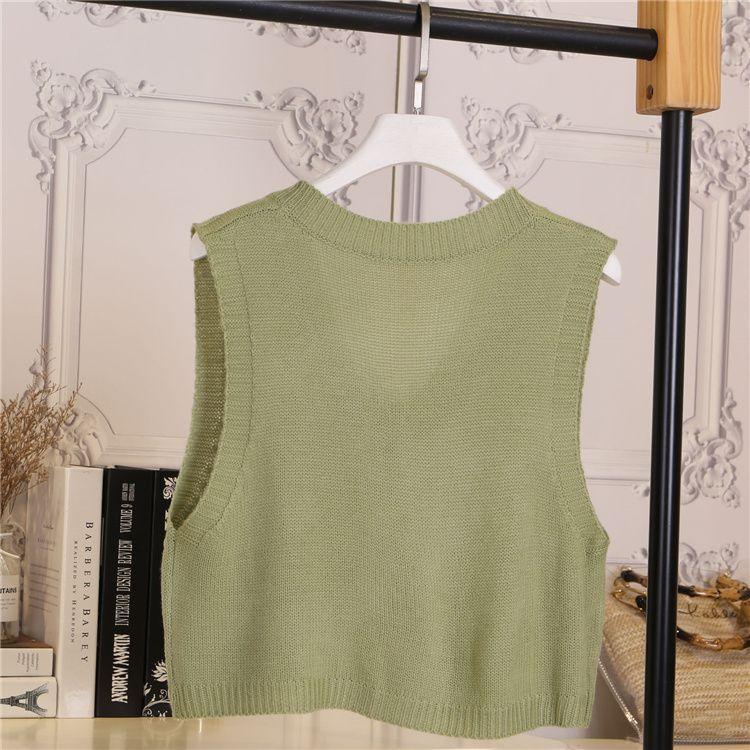 Cropped V-Neck Sweater Vest Product Image