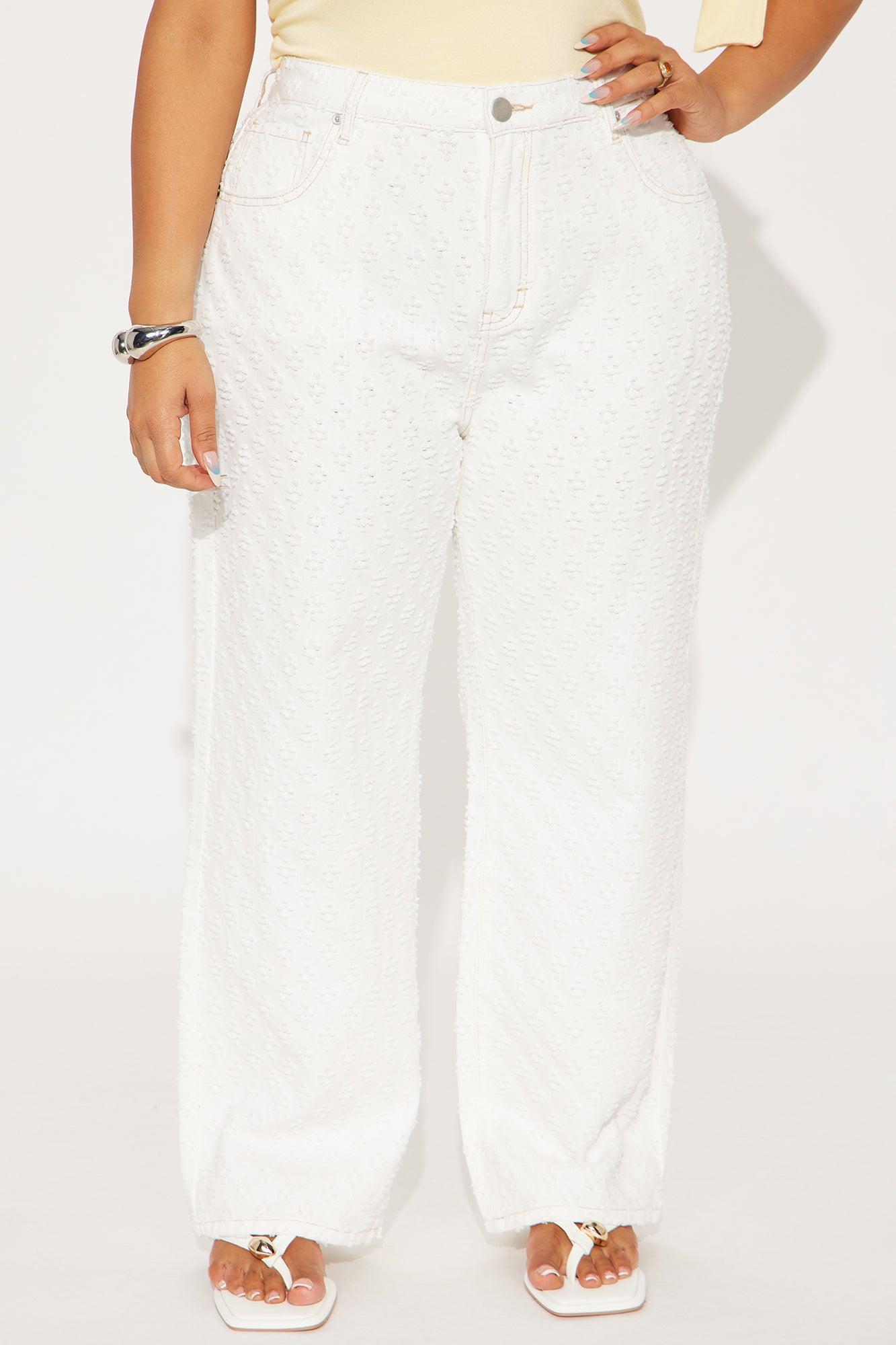 City Dreams Loose Straight Leg Jeans - White Product Image