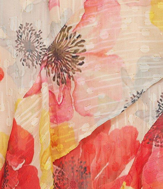Alex Marie Nina Floral Chiffon Halter Neck Sleeveless Tiered A-Line Dress Product Image